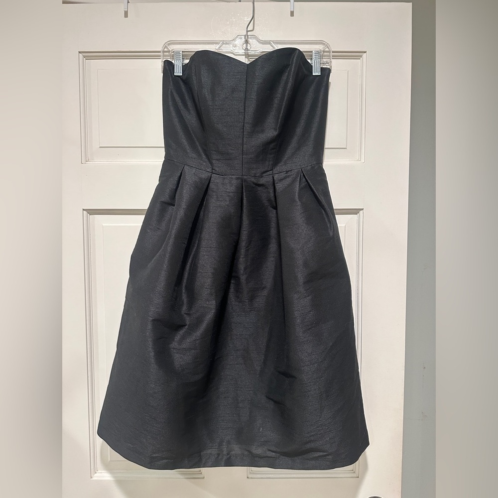 Alfred Sung Classic Black Strapless Gown With Pockets